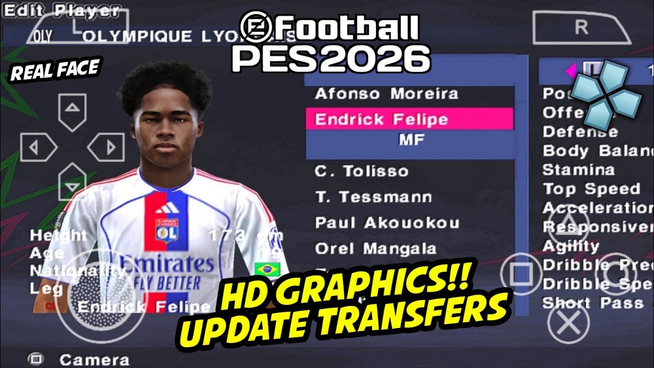eFootball PES 2026 PPSSPP Mod With New Transfer
