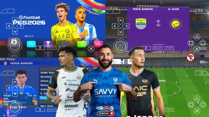 eFootball PES 2026 latest mod, PES 2026 highly compressed, PPSSPP football game, offline football game Android, latest PES mod